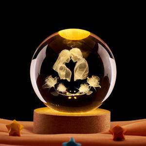 Me Gustas, Todo el Mundo del Sistema Solar <span class=keywords><strong>lo</strong></span> Conoce. Lámpara LED Moderna para Dormitorio con Base de Bola de Cristal, Luz Blanca Cálida, Alimentación USB, Material de Madera, en Existencia - Product Image 3