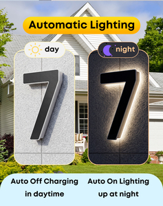 Luz Solar para Número de Casa, Sensor de Luz Automático, LED, Impermeable, Material PP, Letrero de Dirección para Porche y Patio - Product Image 4
