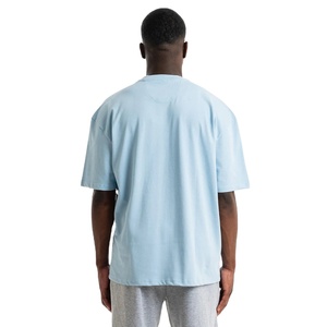 Última llegada al por mayor camiseta de hombre de alta calidad 100% algodón de punto de gran tamaño transpirable secado rápido estilo de calle 240g - Product Image 4
