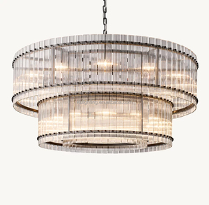 Mỹ sang trọng Glass <span class=keywords><strong>Chandelier</strong></span> bầu không khí hiện đại khách sạn biệt thự cao trần ánh sáng lớn Vòng Duplex Glass <span class=keywords><strong>Chandelier</strong></span> - Product Image 1