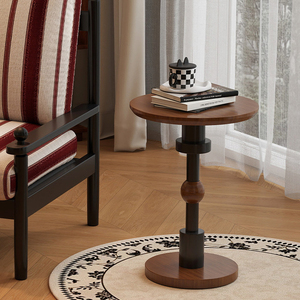 NKAHS Mid-century Solid Wood Round Side <b>Table</b> Retro <b>Small</b> <b>Coffee</b> <b>Table</b> Leisure Corner <b>Table</b> for Balcony Bedside Home Storage - Product Image 3
