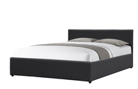 Kunstleder Schwarzes PU-Polsterbett Europäisches Softbett Kingsize-Bettgestell Ottoman-Bett mit Stauraum