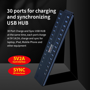 Kdata 30 cổng công nghiệp <span class=keywords><strong>USB</strong></span> <span class=keywords><strong>Hub</strong></span> 5v2.1a sạc và đồng bộ cho truyền dữ liệu kim loại 2.0 giao diện thả sản phẩm - Product Image 6