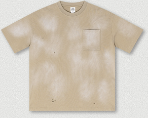 T-shirt estiva di marca americana alla moda con sputi pesanti di ippocastano sfumato ampio Set di pantaloncini a maniche corte di grandi dimensioni - Product Image 3