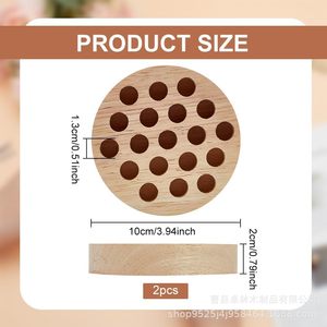 Bandeja de almacenamiento de bobinas de madera, organizador de agujas e hilos con múltiples orificios, bandeja de almacenamiento de hilos de coser, caja de almacenamiento de sobremesa para máquina de coser - Product Image 5