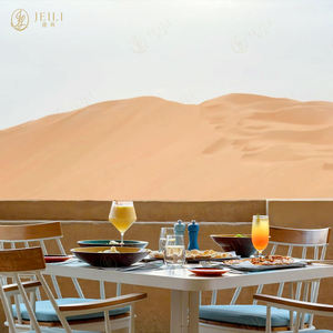 أنيق الشرق الأوسط مقهى مطعم القهوة صالة الفندق في الهواء الطلق طاولة خشبية كرسي مطعم مربع المحلات التجارية - Product Image 2