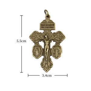 Fornitore all'Ingrosso di Accessori per Gioielli Religiosi, Ciondolo Croce del Perdono con Medaglia di San Benedetto in Lega di Zinco per la Creazione di Rosari e Crocifissi - Product Image 6