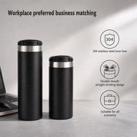 Gobelet isotherme à couvercle rabattable 350 ml 500 ml, intérieur en acier inoxydable 304, tasse droite et fine, 6 couleurs, logo personnalisé, cadeau d'entreprise