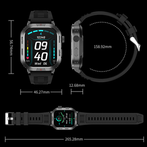 นาฬิกาสมาร์ทวอทช์ ZW66 สำหรับผู้ชาย กันน้ำ ใช้งานกลางแจ้ง แบตเตอรี่ 300mAh วัดอัตราการเต้นของหัวใจ นาฬิกาออกกำลังกาย รองรับการโทรผ่านบลูทูธ - Product Image 3