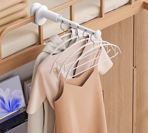 Perchero de ropa plegable y extensible de ABS portátil de un solo nivel para oficina, hotel y viajes en interiores para uso en el baño - Product Image 4