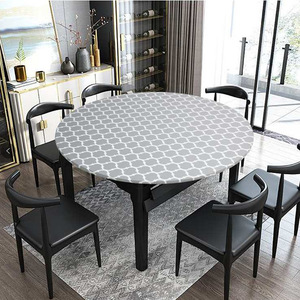 <span class=keywords><strong>Nappe</strong></span> <span class=keywords><strong>ronde</strong></span> en PVC imperméable résistante à l'huile épaissie <span class=keywords><strong>nappe</strong></span> en plastique imprimée <span class=keywords><strong>transparente</strong></span> avec bande élastique Grain de bois - Product Image 2