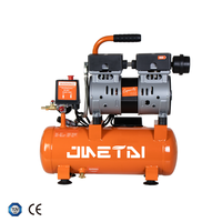 Compresseur d'air électrique silencieux sans huile 8 bars 1KW 10L à double cylindre 220V haute pression pour pulvérisation et travail du bois OEM