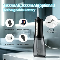 Hydropulseur sans fil 300 ml, rechargeable USB-C, IPX7, 50-130 PSI, 4 modes, nettoyeur dentaire de voyage