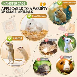 กรงแฮมสเตอร์สามชั้นแบบลวดสีทอง ออกแบบพิเศษสำหรับแฮมสเตอร์สีทอง บ้านสัตว์เลี้ยงขนาดใหญ่สุดหรูทันสมัย - Product Image 4