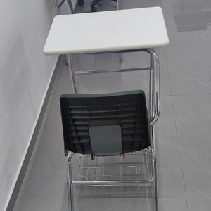 Ensemble bureau et chaise pour étudiant, plateau en MDF blanc, structure en métal, design moderne, mobilier scolaire, 94x60x70mm, durable - Product Image 4