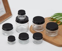 5g-250g 1oz Pot en verre dépoli transparent avec couvercle en aluminium Pots de crème en verre pour soins de la peau