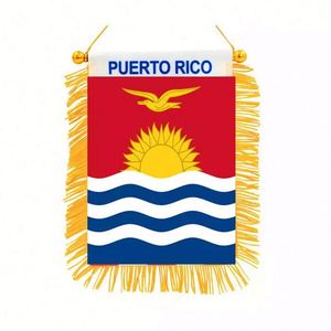 Bandera de Puerto Rico con Logotipo Personalizado, Impresa Digitalmente en Poliéster y Plástico para Espejo Retrovisor de Coche y Decoración del Hogar - Product Image 4