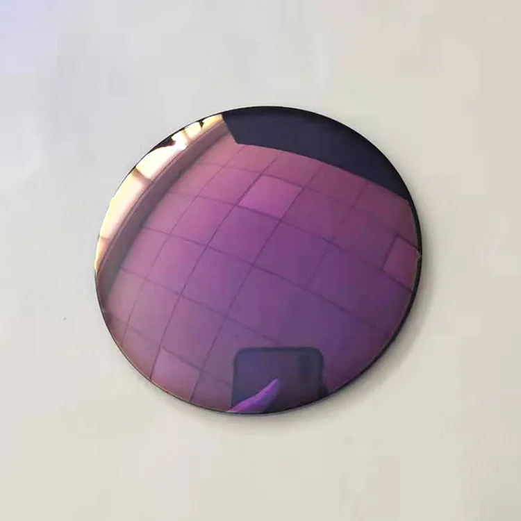 Gafas de sol fotocromáticas de color púrpura, lentes de sol fotocromáticas con revestimiento de espejo de resina 1,56