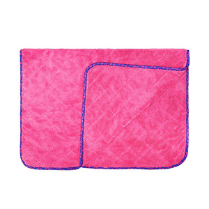 Serviette de lavage de voiture en microfibre 40x60cm, épaisse, absorbante, rouge rose, bord matelassé, chiffon de nettoyage multifonctionnel - Product Image 3