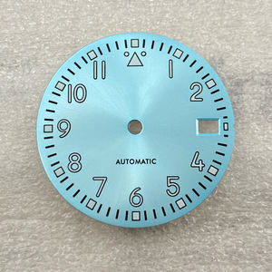 メーカーカスタムメイド最高品質ブラックシルバー316Lステンレス鋼28.5mmウォッチフェイスNH35グリーンスーパールミナスウォッチダイヤル - Product Image 3