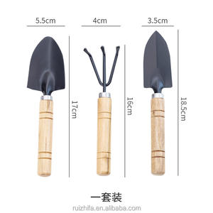 Lot de 3 outils de jardin en gros : truelle en fer à manche en bois, mini-chaufette pour plantation de fleurs en pot, bêche de déchauffage, pelle, DIY, industriel, OEM - Product Image 4