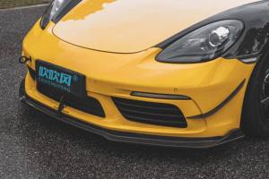 Pour <span class=keywords><strong>Porsche</strong></span> 718 Cayman <span class=keywords><strong>boxster</strong></span> diffuseur de becquet de lèvre de pare-chocs avant en Fiber de carbone sèche - Product Image 5