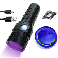 Lampe torche UV haute puissance avec filtre noir 365nm, rechargeable USB-C, étanche, 15W, portable, pour détecter les taches d'animaux, les pierres précieuses et les fuites de climatisation
