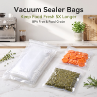 Sacs de mise sous vide réutilisables de qualité alimentaire sans BPA, grands 21*22CM, thermoscellables, étanches aux fuites et aux odeurs, pour congélateur, micro-ondes et gâteaux