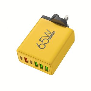 Hot Upgraded <b>EU</b>/US/UK 65W Quick Charge 5 Port PD Charger Block 3 USB Charger Station Multi <b>Plug</b> Outlet Cellphone Charger <b>Adapter</b> - Product Image 1