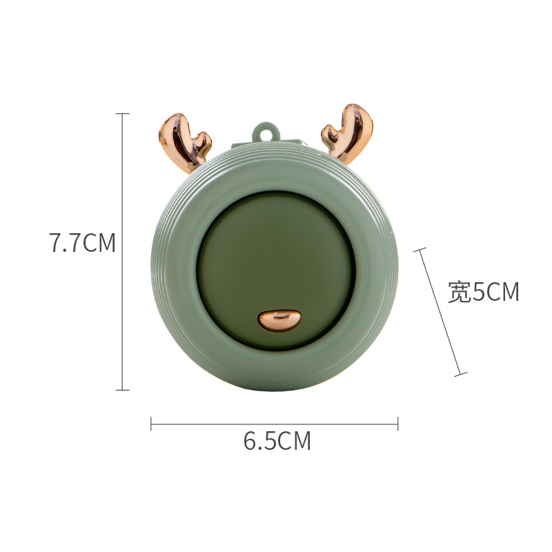 Mu033 green fawn neck-hanging fan