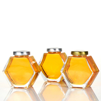 Pot en verre pour miel sur mesure, en gros, à large ouverture, de qualité alimentaire, hermétique, réutilisable, durable, transparent, pour servir le miel