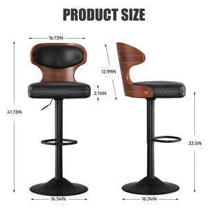 Taburete de Bar Ergonómico Moderno de Doble Color, en Cuero PU, Giratorio, Altura Ajustable, Asiento Grande, para Hotel, Cocina, Barra de Exterior - Product Image 5