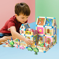 Blocs de construction 3D multifonctions pour enfants, 128 pièces, artisanat en bois, modèles à assembler, puzzle