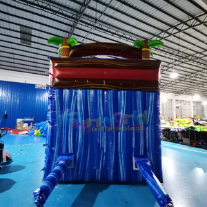 Equipo de juegos acuáticos inflables para patio trasero, tobogán acuático tropical con piscina, castillo inflable para niños, brincolín. - Product Image 6