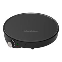 Crêpière électrique antiadhésive Aifa Premium 30 cm en acier argenté pour crêpes, roti, tortillas, blintzes, pancakes, gaufres, œufs, bacon