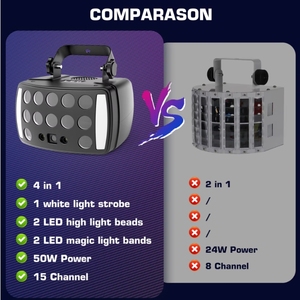 4-trong-1 RGBW 50 wát LED <span class=keywords><strong>Strobe</strong></span> ánh sáng laser DMX điều khiển từ xa bướm Disco Câu Lạc Bộ bên Đèn sân khấu cho DJ - Product Image 4