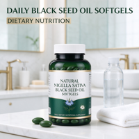 Huile de Nigelle Sativa Naturelle en Gélules Souples Antioxydante Soutien Immunitaire Complément Alimentaire Quotidien pour Adultes Sans Sucre 0,6g