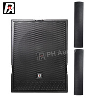 Enceinte audio colonne active en bois, monophonique, impédance 8 Ohm, 1000W, coque en contreplaqué, sur pied, pour spectacles en direct en extérieur