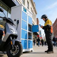 Station de recharge intelligente ESINO ES-DG8 pour vélos électriques, armoire de charge extérieure PD avec 800W et 6 ports USB