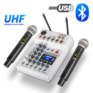 Âm thanh chuyên nghiệp Video & Ánh sáng Bộ trộn karaoke 4 kênh UHF có Bluetooth & <span class=keywords><strong>USB</strong></span> Micro không dây Nhỏ gọn và hiệu quả - Product Image 2