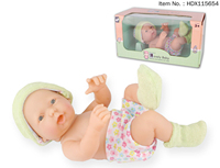Poupée Reborn miniature mignonne de 24 cm (9,5 pouces), modèle réaliste en plastique souple, jouet éducatif pour filles