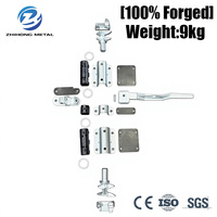 Ensemble de verrous de porte de conteneur en acier forgé galvanisé à chaud de 34 mm, certifié CE/ISO 9001 pour conteneurs maritimes High Cube