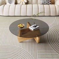 Table basse en verre minimaliste nordique avec cadre en bois - Écologique, durable, facile à assembler pour le salon et la salle à manger