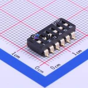 DMR-06-V-T/R DIP Switch SMD-12P,6.2x16.2mm Switch Flat Toggle, Groove Type Single Pole Single Throw 6 2.54mm - Product Image 1