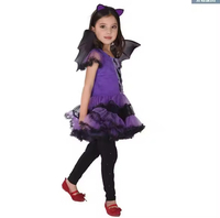 Costumes de chauve-souris violets avec aile Costume d'halloween Robe Halloween Cosplay Costumes Accessoires Ailes de chauve-souris et bandeau