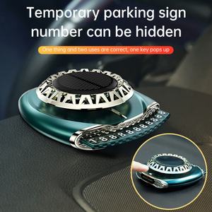 Luxury Car <b>Aroma</b> <b>Diffuser</b> Fragrance Air Freshener Portable Solar Powered Rotating Vent Phone Number Display Temporary Parking - Product Image 5