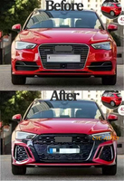 Kit de mise à niveau RS3 pour A3 2013-2015 vers RS3 2021 Kit de pare-chocs avant A3 BodyKit avec calandre en nid d'abeille pour Audi