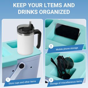 Bandeja Organizadora Superior para Bolsa Bogg, Tapa de Almacenamiento con Portavasos para Bolsa Bogg XL, para Vasos Stanley de 30oz y 40oz, Inserto para Mesa de Playa o Viaje - Product Image 5
