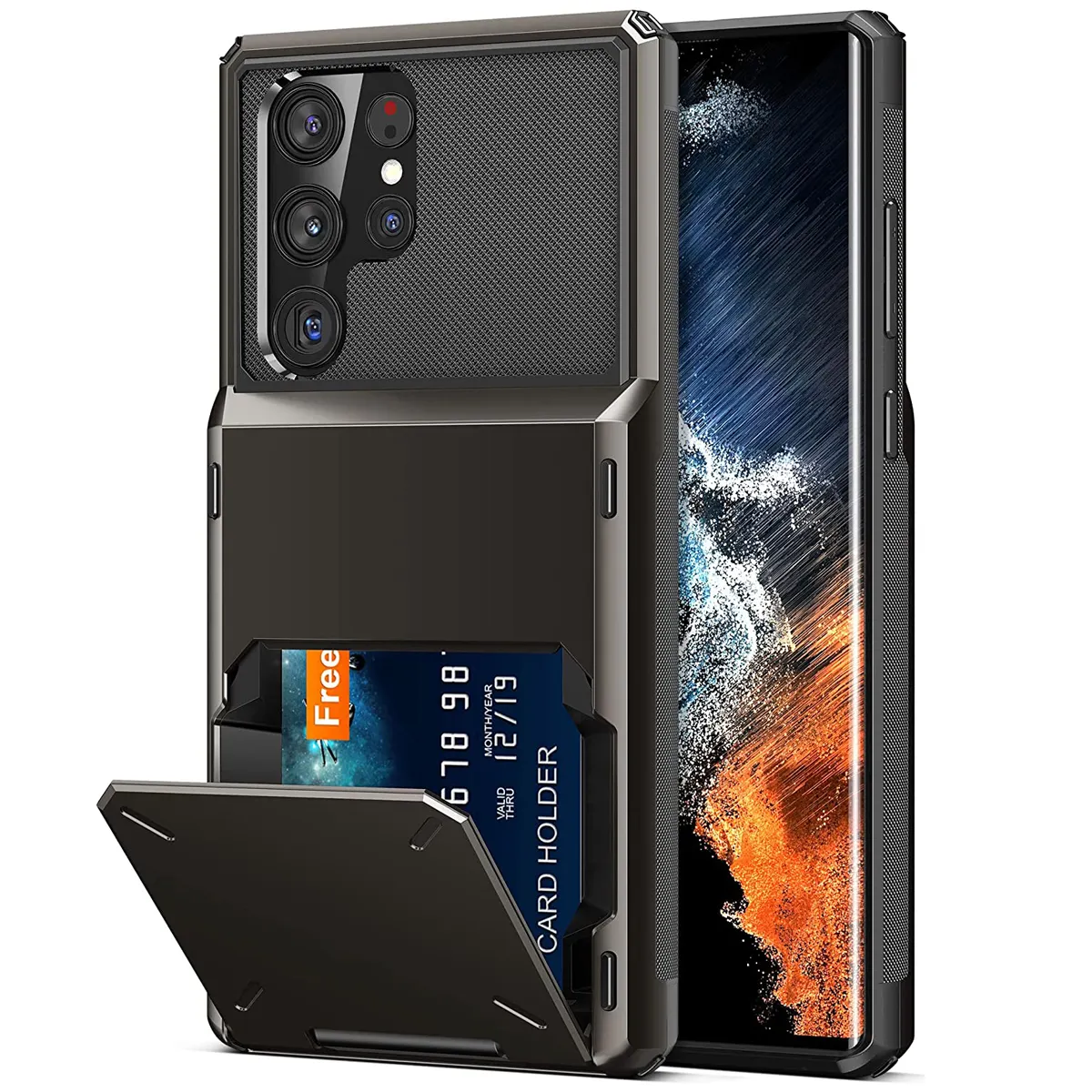 Slide Wallet Credit Card Slot Phone Case For Huawei P40 P30 P20 Pro P30 Lite p smart 2019 TPU Armor Shockproof Back Cover