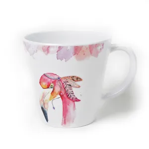 100% Melamine Flamingo Tùy Chỉnh Thiết Kế Số Lượng Lớn Melamine Ly Mug Với Xử Lý Cho Bữa Ăn Tối